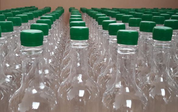 Bottiglia in PET per olio commestibile da 60 ml trasparente con